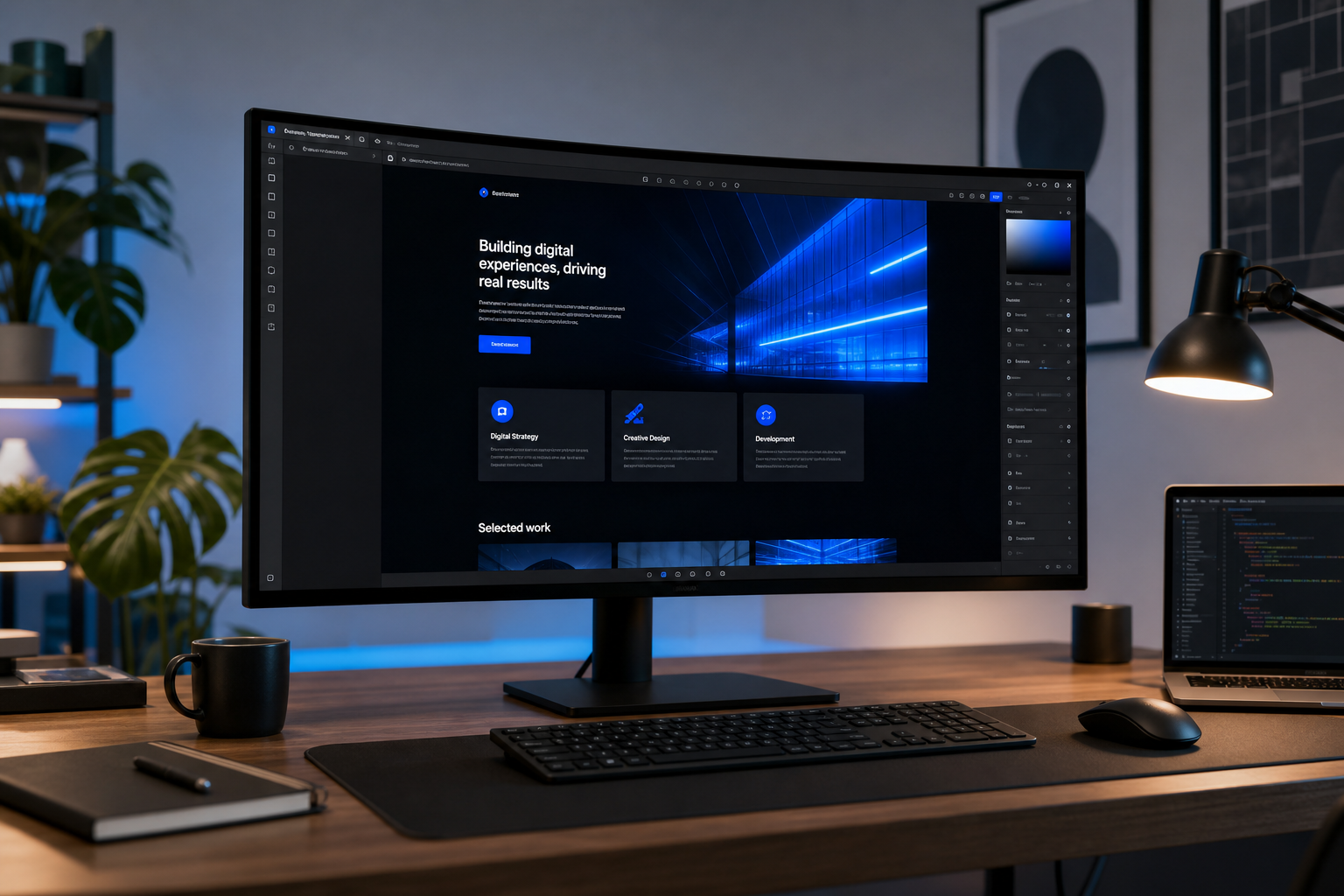 Website development workspace
